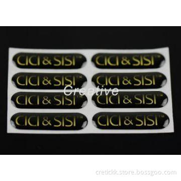 Professional Shiny Gold Chrome 3D Domed Labels / Dome Resin